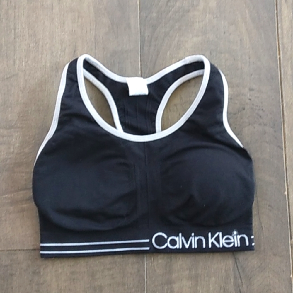 CALVIN KLEIN BLACK LOGO DRY FIT SPORTS BRA WOMANS SP.